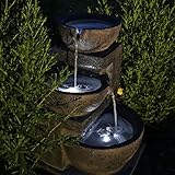 Wunderschöner Solarbrunnen mit LED Beleuchtung für Garten Terrasse oder Balkon