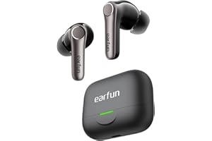 EarFun Air Pro 4+ Adaptive Noise Cancelling Earbuds, Bluetooth 6.0 Noise Cancelling Earbuds Dual Drivers, Qualcomm aptX Lossless Snapdragon Sound, 6 Mics AI CVC Calls, Hi-Res Sound, LDAC, 54H Playtime