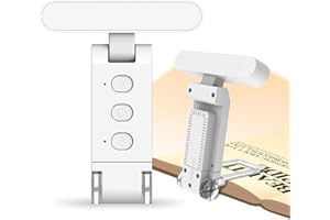 ILAFFUS LED Book Light, Eye Caring Reading Light On Book, 5 Colours & 6 Brightness, Rechargeable Night Lights for Reading in Bed, Portable Samll Books Lamp Gifts for Readers Women Men Kids (White)
