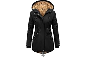 Vancavoo Giubbotto Donna Invernale Giacca Parka Cappotto Imbottita Caldo Felpa con Cappuccio Casual Outdoor Impermeabile Cappotti con Zip