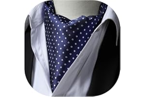 HISDERN Ascot Uomo Foulard Elegante Cravatta Ascots a Pois da Matrimonio