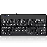 Perixx PERIBOARD-409U Wired USB Mini Keyboard, Black, UK Layout