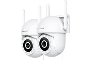 litokam Little elf 2.5K Security Camera Outdoor, Wifi Cameras Wireless with 360° Motion Tracking, Home IP CCTV Camera with Color Night Vision, 2-Way Audio, AI Motion Detection, Siren, 2 Pack