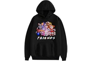 Jilijia 3D FNAF Five Hoodie Comic Print Kordelzug Pullover Sweartshirt für Kinder Mädchen Jungen Erwachsene