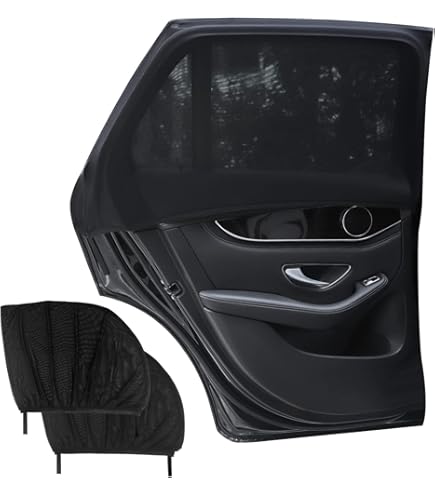 4-tlg. Auto Sonnenschutz Netze - UV Schutz Für Seiten- & Heckscheiben