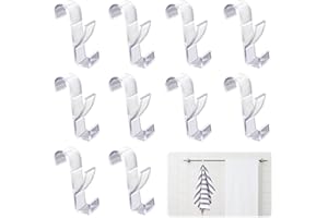 Mritrit 10 sztuk podwójnych haczyków na grzejnik łazienkowy z tworzywa sztucznego, haczyki na grzejnik łazienkowy do wieszania ręczników i grzejników łazienkowych (Przezroczysty)