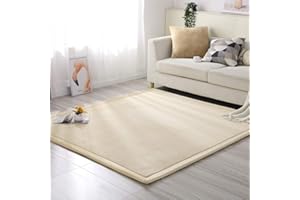 SAZDFY Épaissir la mousse mémoire Baby Play Mat, grand tapis de velours tapis antidérapant tapis rampant pour chambre d'enfant chambre salon tapis de yoga Tatami tapis-beige 200x300 cm (79x118 pouces)