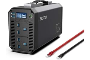 BESTEK 1200W 12V Car Inverter, DC 12V to AC 230V Power Converter with 2 UK Outlets, 2 USB Ports and LCD Display Screen for Outdoor Holiday Travel Using