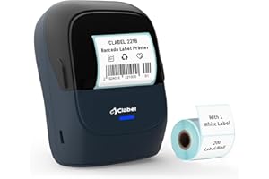 CLABEL Portable Bluetooth Label Maker Machine: 221B Handheld Thermal Mini Barcode Label Printer Wireless Rechargeable Labelling Device Compatible with iOS & Android for Home Office(Blue)