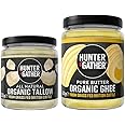 Hunter & Gather Certified Organic Ghee 450g & Tallow 300g from Grass Fed British Cattle | Sugar, Gluten & Seed Oil Free & Low Lactose content | Keto, Low Carb & Paleo