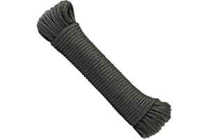 SNURO Corda di nylon (4mm, 20M, nero) - Corda in poliammide intrecciata per qualsiasi applicazione - Resistente all'usura e robusta - Forza di rottura 275kg