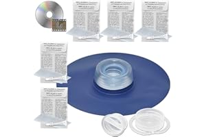 AQProfiRep Wasserbett Einfüllstutzen Reparatur-Set KOMPLETT - mit 5X Blue Magic Flickset, Anleitung auf Video-CD, Verschlusskappen