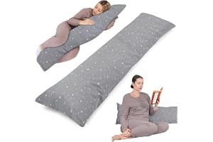 Sidsovarkudde 40x145 cm avtagbart överdrag – ergonomisk kroppskudde body pillow för sidsovare Bouclé mjuk andas formstabil