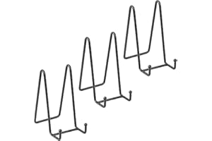 DIDUDIDU Supporto Cavalletto Espositore Porta Piatti - Supporti Piatti da Esposizione - 6 Pollici Cavalletti per Tavolo - 3 pz di Espositori in Ferro per Piatto Decorativo | Foto | Cornice | Libri - Nero