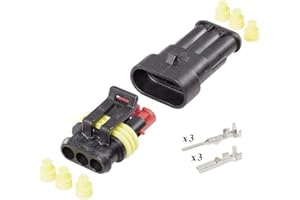 ERREBI CABLAGGI Kit Connettore Maschio Femmina Superseal 3 Vie Tenuta Stagna X Auto Moto Camper