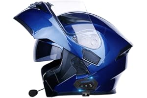 DYOYO Bluetooth Integrated Modular Flip up Front Motorcycle Helmet Motorbike Crash Modular Helmet With Anti-Fog Dual Visors DOT/ECE Approved Noise Reducation for Men Women 54~63CM