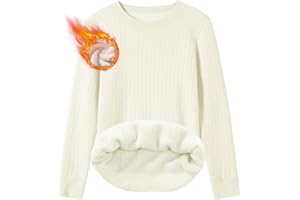 heekpek Pull Femme Hiver Pull Polaire Maillot de Corps Thermique Pull Polaire Chaud Pull Femme Long Sweat Femme Col Ras du Cou à Manches Longues