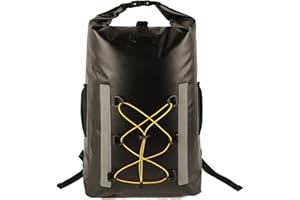 Icegrey Bolsa Estanca Bolsa Impermeable de Gran Capacidad con Diseño de Gota de Lluvia Reflectante y Mochila con Doble Correa para el Hombro para Canotaje, Rafting, Natación Negro 30L