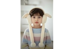 hyd Peluş Tavşan Kulaklıklı Hareketli Sesli Yumuşak Pelüş Kulaklık Bej