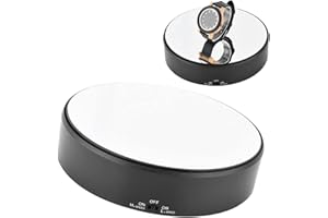 GOTOTOP 360 Grad Drehständer 18cm 2kg mit USB-Aufladung 2 Geschwindigkeiten Elektrisch Drehbarer Drehteller zur Präsentation von Schmuck, Uhren, digitalen Produkten