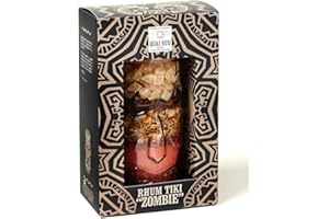 QUAI SUD Mélange Pour Cocktail (Rhum 2L) Dans Verre Tiki | 340g | "Zombie" Ananas Framboise