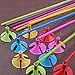 Produktbild Huayang 10 Stück zufällige Farbe Kunststoffballon Prop Rutenhalter Sticks mit Tasse Hochzeitsfest Dekor