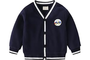 KUNYEAH Baby Boy Long Sleeve Cardigan Toddler V-Neck Outerwear Infant Fall Winter Coat Boy Knit Cardigan Sweater for 1-6 Years
