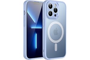 ‎JETECH JETech Magnetyczna Etui dla iPhone 13 Pro 6,1 Cala Kompatybilny z MagSafe, Półprzezroczysta Matowe Tylna ze Obiektyw Aparatu Pełny Ochrona Szczupły Odporny na Wstrząsy Case (Niebieskie Niebo)