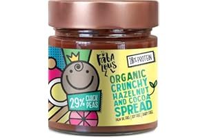 Fabalous Pâte à tartiner au Chocolat Croustillante Biologique (Tartinade de pois chiches, noisettes et cacao) Vegan, Sans produits laitiers, Sans huile de palme, Moins de sucre, Plus de protéines 200g