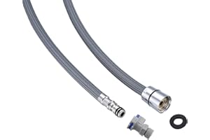 GNIMAUHZ Tuyau de remplacement flexible en nylon tressé de 1,5 m pour robinet de cuisine domestique, évier, lavabo, raccord à une tête G1 / 2, raccord à une tête