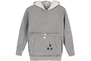 Tookang Kid Hooded Sweatshirts, Cute Kangaroo Pocket Hoodie Long Sleeve Pullover Sweatshirt Paw Print Casual Pet Dog Cat Holder Pouch Fleece Large Pocket Hoodie Top