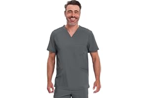 CHEROKEE Mężczyźni - Męski Scrub Top Plus Size Infinity - Odzież medyczna - Panele tylne z dzianiny prążkowanej - Dekolt w serek - CKE900A