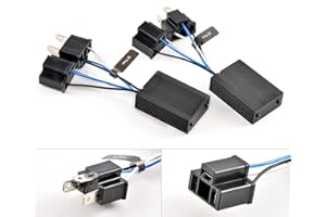 Decodificador de resistencias de carga de faros LED TUINCYN para bombillas de faros LED H4 | Adaptador de código de error antiparpadeo Cancelador de advertencia Kit de arnés decodificador resistencia