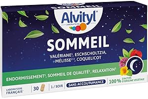 Alvityl - Comprimés Sommeil - 4 actifs d'origine végétale - Endormissement, Sommeil de qualité, Relaxation - 30 nuits
