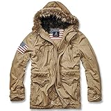 Parka Brandit Herren Vintage Explorer stars + stripes Parka, Beige (Camel 70), Medium