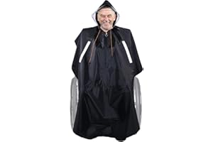 RELEDESA Poncho de lluvia par Silla de Ruedas Impermeable Exteriores con capucha semitransparente, Capa Protectora con cremallera impermeable y tiras reflectantes, para andador, movilidad y scooter