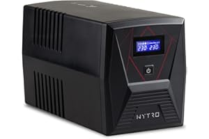 EPYC NYTRO – Onduleur Sinusoïdal Pur, Puissance 1500VA/900Watt, UPS pour PC de Jeu, Mac et Consoles, 5 Prises (2 x Schuko + 3 x IEC), Écran LCD, UPS Line Interactive
