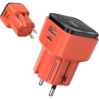 GM Travelease Lite 45Watt Type C & A Universal Travel Adapter with Lightning Fast Charging | 1Mtr 60W Cable Free | Surge & Overheat Protection | Charging for MacBook, iPhones & Android