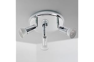 Sweier Plafonnier 3 LED avec Trois Bras, Plafonnier Orientable Fourni avec 3 ampoules GU10 5W 450LM Blanc Chaud 3000K, Idéal pour Chambre, Cuisine, Salon de Plafonnier Spot