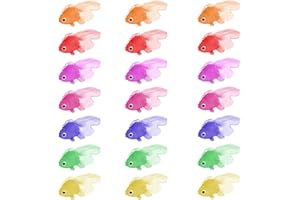 WeddHuis 21 Peces Artificiales Decoración Flotante de Pecera Pez de Plástico Pez Falso Pequeño Adorno Acuario Flotante en Movimiento Accesorio Tubo Burbuja Decoración Pez Tropical Pequeño Multicolor