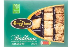 Sweet Land Vegan Baklava Selection - 500g Pack | Handmade Traditional Lebanese Baklava | Ramadan, Mother's Day, Easter, & Eid | Mixed Selection Tray with Almond & Cashew Nuts | UK Made | Gift Box