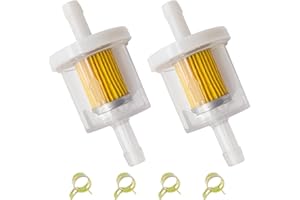 YGQ Universal 6mm 40 Micron 1/4" Inline Fuel Filter Kit for Briggs & Stratton 691035 493629 84001895 794079 56002 Toro MTD Craftsman Kawasaki 49019-0027 (2)