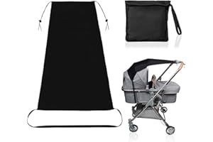 ICOUVA Baby Stroller Sun Cover,Universal Baby Stroller Sun Shade Canopy Buggy and Carrycot Stroller Sun Sail with UV Protection (Black)