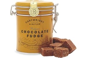 Cartwright & Butler® | Fudge Cioccolato Fondente | Caramelle Inglesi Lattina | Cioccolato Fudge Contenitore Metallo - 175 Gr | Morbide Caramelle Mou e Cioccolato