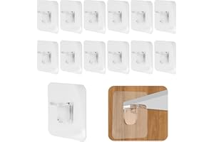 ALAHUGYEF 12 Pz Staffe per Mensole Adesivo, Acrilico Supporti per Mensole, Supporti per Ripiani Autoadesive, Reggi Mensola da Muro in Plastica Trasparente per Pareti Divisorie, Armadio, Librerie Vetro