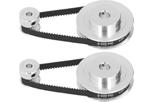 GAROSA Roue Synchrone 2 Poulies Synchrones en Alliage D'aluminium avec 2 Pièces Longueur 200 Mm Largeur 6 Mm Courroie, Poulies de Distribution (20t 5mm(0.2in) Plus 60t 8mm(0.31in))