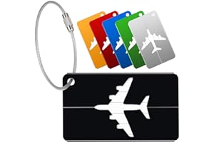 ‎YIZHET Yizhet 6 Stück Kofferanhänger Koffer Aluminium Gepäckanhänger Kofferanhänger mit Adressschild Edelstahlkabel Wasserdichte PVC Gepäck Handtasche Tag Koffer Tasche Etiketten Name Adresse Schilder