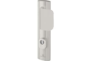 Bricard 9910071 Ensemble de Poignées Blindées sur Plaque Expression Palière Béquille + Aileron pour Porte d’Entrée (pour Cylindre Européen), Coloris Argent