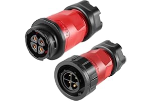 CNLINKO YM-20 4 PIN Industrial Waterproof Connector,IP68 Circular Connector,PBT Plastic Shell Quick Plug Aviation Connector M20 Male Plug and Female Plug (4 PIN)