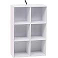 WOLTU Bücherregal 6 Fächer, Würfelregal Weiß, Standregal aus Holzwerkstoff, Aufbewahrungsregal Büroregal Aktenregal, 59,6x89x